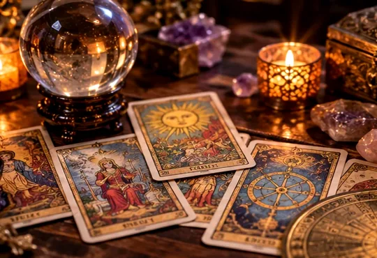 Original themed illustration for Tarot Card Reading